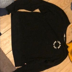 Long sleeved Pink sweat shirt.